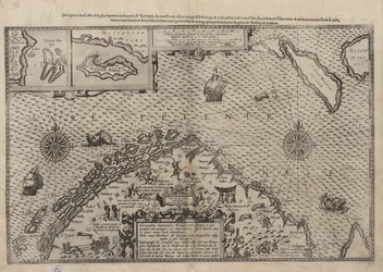 Karte Nordnorwegens mit vergrößerten Ausschnitten von Vardø und Kildin von Willem Barents